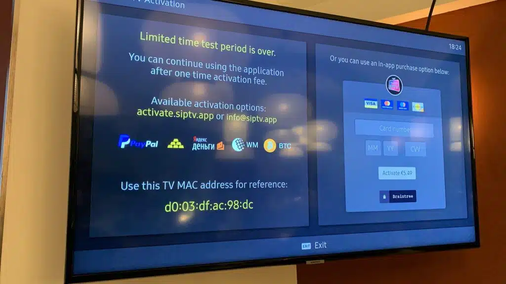 ipTV sur une Smart TV Samsung