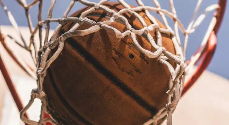 basketball on ring